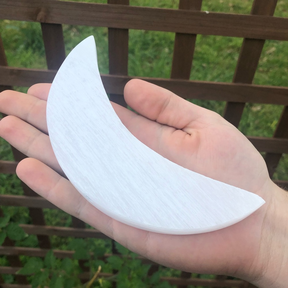 Selenite Moon Charging Plate